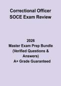 Correctional Officer SOCE Exam Review&colon; Complete Study Guide&comma; Review Notes & Practice Questions PDF
