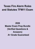 Texas Fire Alarm Rules and Statutes TFM11 Exam 2&colon; Complete Study Guide&comma; Review Notes & Practice Questions PDF