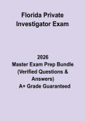 Florida Private Investigator Exam&colon; Complete Study Guide&comma; Review Notes & Practice Questions PDF