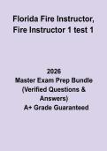 Florida Fire Instructor&comma; Fire Instructor 1 Test 1&colon; Complete Certification Study Guide&comma; Review Notes & Practice Questions PDF