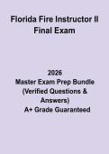 Florida Fire Instructor II Final Exam&colon; Complete Certification Study Guide&comma; Review Notes & Practice Questions PDF