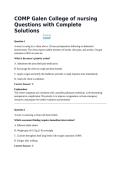 COMP Galen College of nursing Questions with Complete Solutions