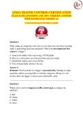 ATSSA TRAFFIC CONTROL CERTIFICATION  EXAM BANK QUESTIONS AND 100&percnt; VERIFIED ANSWERS  WITH RATIONALES GRADED A&plus; GUARANTEED PASS ON THE FIRST ATTEMPT