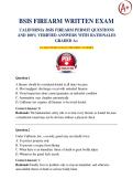 BSIS FIREARM WRITTEN EXAM CALIFORNIA BSIS FIREARM PERMIT QUESTIONS  AND 100&percnt; VERIFIED ANSWERS WITH RATIONALES  GRADED A&plus; GUARANTEED PASS ON THE FIRST ATTEMPT