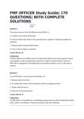 FMF OFFICER Study Guide&vert; 170 QUESTIONS&vert; WITH COMPLETE SOLUTIONS