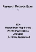 Research Methods Exam 1&colon; Complete Study Guide&comma; Review Notes & Practice Questions PDF
