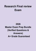 Research Final Review Exam&colon; Complete Research Methods Study Guide&comma; Review Notes & Practice Questions PDF