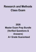 Research and Methods Class Exam&colon; Complete Research Methods Study Guide&comma; Review Notes & Practice Questions PDF