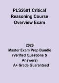 PLS2601 Critical Reasoning Course Overview Exam&colon; Complete Study Guide&comma; Review Notes & Practice Questions PDF