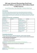 NSG 5240 Advanced Pharmacology Final Exam &ndash; Advanced Pharmacology &ndash; 2026&sol;2027 Edition &ndash; 50 Questions with Evidence-Based Verified Answers