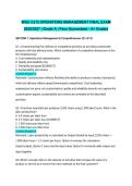 WGU C215 OPERATIONS MANAGEMENT FINAL EXAM 2026&sol;2027 &vert; Grade A &vert; Pass Guaranteed - A&plus; Graded&NewLine;&NewLine;