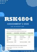 RSK4804 Assignment 2 2026 - Distinction &vert; Due 26 August 2026