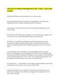 University of Southern Mississippi MGT 300 - Exam 1 &vert;&vert; Top Grade Assured&period;