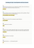 Psychology 101 Quiz 1 Actual Questions and Correct Answers