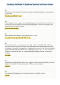 Psychology 101 Chapter 15 Quiz Actual Questions and Correct Answers