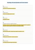 Psychology 101 Actual Questions and Correct Answers