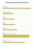 Psychology 101 Quiz 10 Actual Questions and Correct Answers