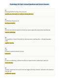 Psychology 101 Quiz 4 Actual Questions and Correct Answers