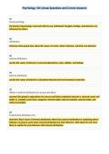 Psychology 101 Actual Questions and Correct Answers