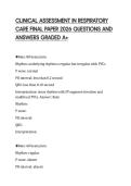 CLINICAL ASSESSMENT IN RESPIRATORY&NewLine;CARE FINAL PAPER 2026 QUESTIONS AND&NewLine;ANSWERS GRADED A&plus;