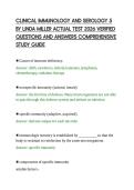CLINICAL IMMUNOLOGY AND SEROLOGY 5&NewLine;BY LINDA MILLER ACTUAL TEST 2026 VERIFIED&NewLine;QUESTIONS AND ANSWERS COMPREHENSIVE&NewLine;STUDY GUIDE