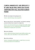 CLINICAL IMMUNOLOGY AND SEROLOGY 5&NewLine;BY LINDA MILLER FINAL PAPER 2026 SOLVED&NewLine;QUESTIONS WITH FULL SOLUTION ALREADY&NewLine;PASSED