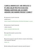 CLINICAL IMMUNOLOGY AND SEROLOGY 5&NewLine;BY LINDA MILLER PRACTICE EXAM 2026&NewLine;PREMIUM QUESTIONS AND ACCURATE&NewLine;ANSWERS ONE HUNDRED PERCENT CORRECT