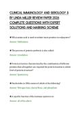 CLINICAL IMMUNOLOGY AND SEROLOGY 5&NewLine;BY LINDA MILLER REVIEW PAPER 2026&NewLine;COMPLETE QUESTIONS WITH EXPERT&NewLine;SOLUTIONS AND MARKING SCHEME