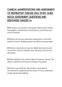 CLINICAL MANIFESTATIONS AND ASSESSMENT&NewLine;OF RESPIRATORY DISEASE 2026 STUDY GUIDE&NewLine;MOCK ASSESSMENT QUESTIONS AND&NewLine;RESPONSES GRADED A&plus;