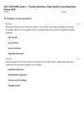 ACCT 2810 Miller Exam 1 &ndash; Practice Questions&comma; Study Guide & Accounting Exam Review 2026