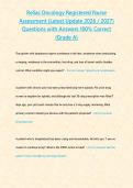 Relias Oncology Registered Nurse Assessment &lpar;Latest Update 2026 &sol; 2027&rpar; Questions with Answers 100&percnt; Correct &lbrace;Grade A&rcub;
