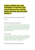 CLINICAL NURSING SKILLS AND&NewLine;TECHNIQUES 10TH EDITION STUDY&NewLine;COLLECTION 2026 FULL CHAPTER&NewLine;REVIEW QUESTIONS AND SOLUTIONS&NewLine;GRADED A&plus;