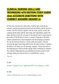 CLINICAL NURSING SKILLS AND&NewLine;TECHNIQUES 10TH EDITION STUDY GUIDE&NewLine;2026 ACCURATE QUESTIONS WITH&NewLine;CORRECT ANSWERS GRADED A&plus;