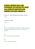 CLINICAL NURSING SKILLS AND&NewLine;TECHNIQUES 10TH EDITION TEST BANK&NewLine;2026 COMPLETE QUESTIONS AND&NewLine;VERIFIED SOLUTIONS GRADED A&plus;