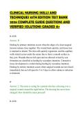 CLINICAL NURSING SKILLS AND&NewLine;TECHNIQUES 10TH EDITION TEST BANK&NewLine;2026 COMPLETE GUIDE QUESTIONS AND&NewLine;VERIFIED SOLUTIONS GRADED A&plus;