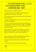 NY LIFE INSURANCE &NewLine;EXAM QUESTIONS AND &NewLine;ANSWERS 2026 - 2027