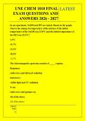 UNE CHEM 1010 FINAL &NewLine;EXAM QUESTIONS AND &NewLine;ANSWERS 2026 - 2027