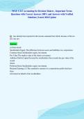 WGU C213 Accounting for Decision Makers - Important Terms&NewLine;Questions with Correct Answers 100&percnt; and Answers with Verified&NewLine;Solutions &vert; Latest 2026 Update
