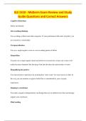 SLS 1510 - Midterm Exam Review and Study&NewLine;Guide Questions and Correct Answers