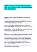 D684 - Introduction to Computer Science &NewLine;Test wit&hstrok; Questions and Correct Answers &NewLine;2027 GRADED A&plus;