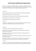 Civil Procedure Multistate Bar Ultimate Exam