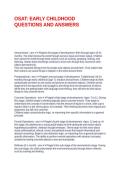 OSAT&colon; EARLY CHILDHOOD QUESTIONS AND ANSWERS