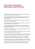 OSAT EARLY CHILDHOOD EDUCATION