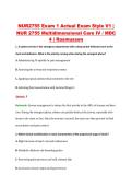 NUR2755 Exam 1 Actual Exam Style V1 &vert; &NewLine;NUR 2755 Multidimensional Care IV &sol; MDC &NewLine;4 &vert; Rasmussen 