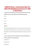 NUR2755 Exam 1 Actual Exam Style V2 &vert; &NewLine;NUR 2755 Multidimensional Care IV &sol; MDC &NewLine;4 &vert; Rasmussen