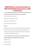 NUR2755 Exam 4 Actual Exam Style V2 &vert; &NewLine;NUR 2755 Multidimensional Care IV &sol; MDC &NewLine;4 &vert; Rasmussen