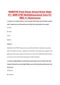 NUR2755 Final Exam Actual Exam Style &NewLine;V1 &vert; NUR 2755 Multidimensional Care IV &sol; &NewLine;MDC 4 &vert; Rasmussen