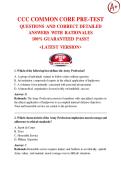 CCC COMMON CORE PRE-TEST QUESTIONS AND CORRECT DETAILED  ANSWERS WITH RATIONALES  100&percnt; GUARANTEED PASS&excl;&excl;  <LATEST VERSION>