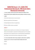NUR2790 Exam 1 V1 &vert; NUR 2790 &NewLine;Professional Nursing III &sol; PN3 Exam Q&A &vert; &NewLine;Rasmussen University