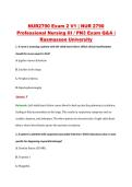 NUR2790 Exam 1 V3 &vert; NUR 2790 &NewLine;Professional Nursing III &sol; PN3 Exam Q&A &vert; &NewLine;Rasmussen University 